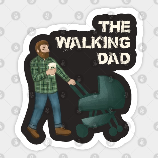 THE WALKING DAD Sticker by kozinoart